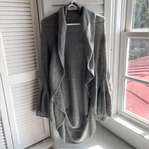 ANTHROPOLOGIE grey runched cardigan